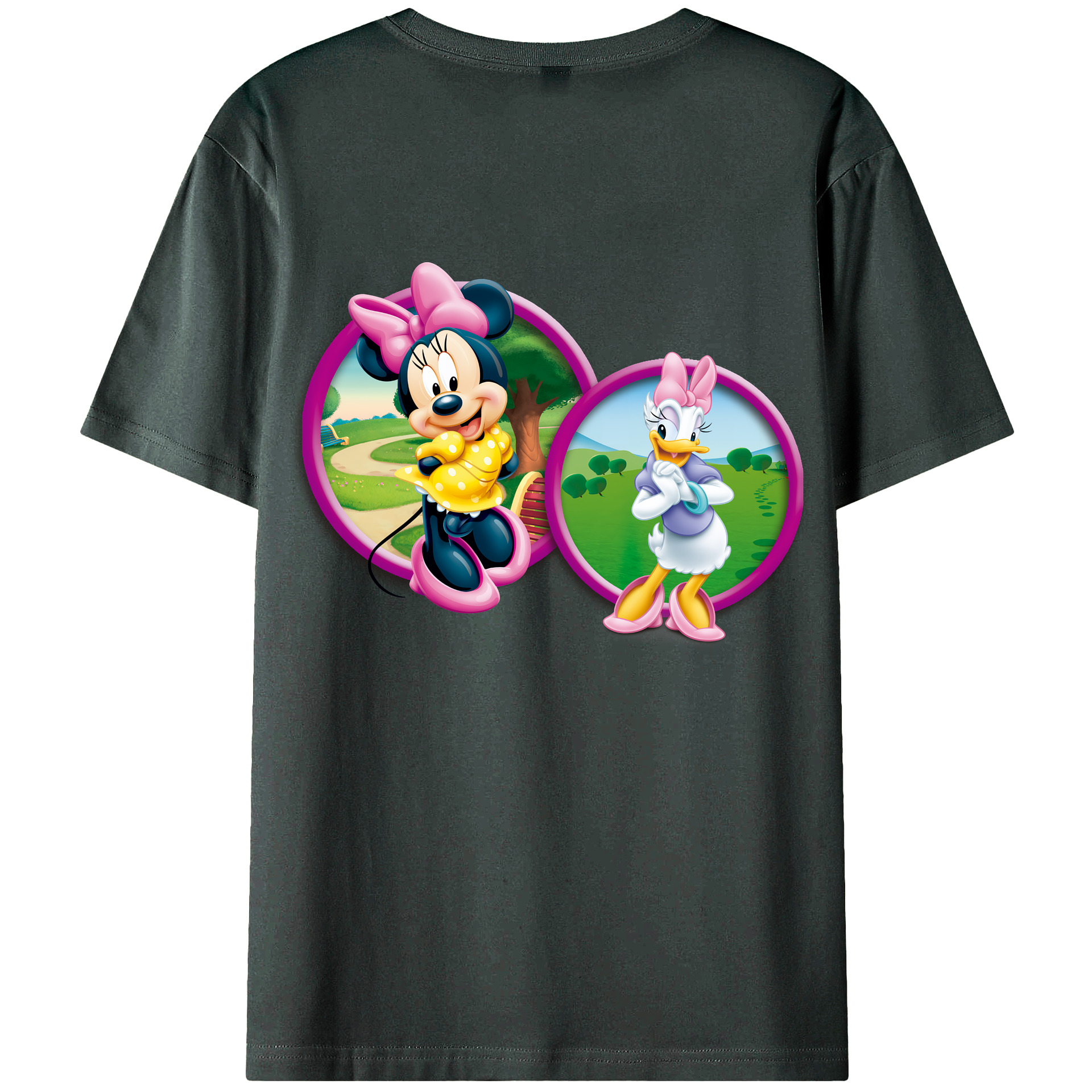 （画像用） ミッキーマウス Mickey Mouse 綿100％ メンズ半袖Tシャツ（バックプリント） 通気性